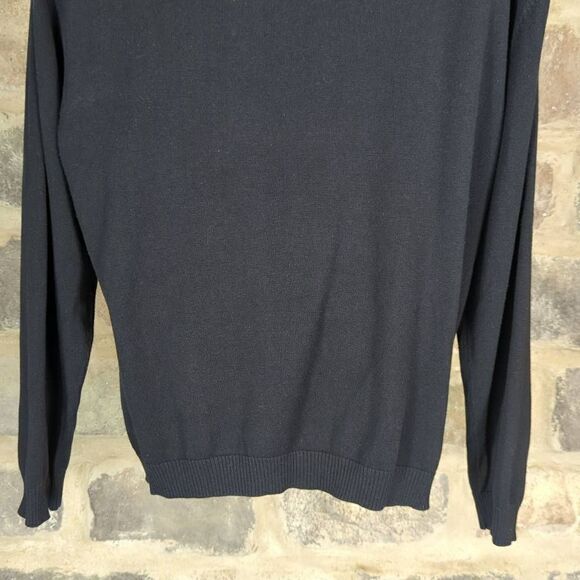 Pronto Uomo Sweater Men's Size XL Black‎ Stripes Textured Lightweight Cosby 80's - Picture 8 of 13